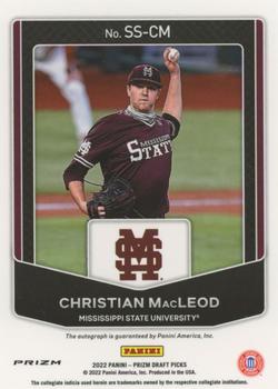2022 Panini Prizm Draft Pick Signing Sessions Christian MacLeod #10 Mississippi State Bulldogs
