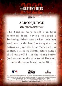 2023 Topps 2022 Greatest Hit Aaron Judge #22GH-14 New York Yankees