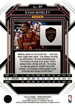 2022-23 Panini Prizm Silver Evan Mobley #81 Cleveland Cavaliers