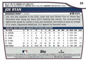 2023 Topps Big League Joe Ryan #25 Minnesota Twins