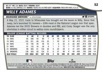 2023 Topps Big League Willy Adames #52 Milwaukee Brewers