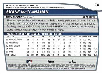2023 Topps Big League Shane McClanahan #76 Tampa Bay Rays