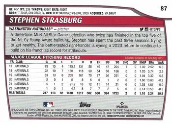2023 Topps Big League Stephen Strasburg #87 Washington Nationals