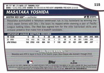 2023 Topps Big League Masataka Yoshida Rookie #115 Boston Red Sox