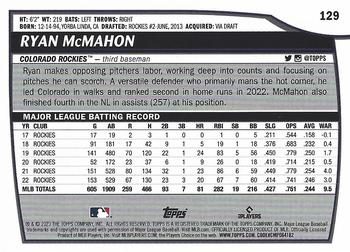 2023 Topps Big League Ryan McMahon #129 Colorado Rockies