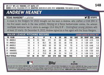 2023 Topps Big League Andrew Heaney #148 Texas Rangers