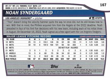 2023 Topps Big League Noah Syndergaard #167 Los Angeles Dodgers