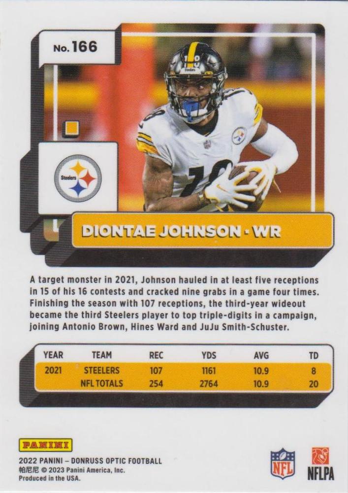 2022 Panini Donruss Optic #166 - Diontae Johnson - Pittsburgh Steelers