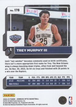 2022-23 Panini Donruss Optic Trey Murphy III Purple Shock #178 New Orleans Pelicans