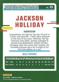 2023 Panini Donruss Jackson Holliday #93 Baltimore Orioles