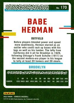 2023 Panini Donruss Purple Holo Babe Herman #170 Brooklyn Robins