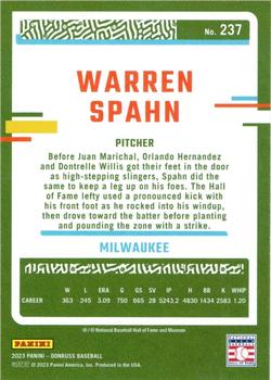 2023 Panini Donruss Warren Spahn #237 Milwaukee Braves