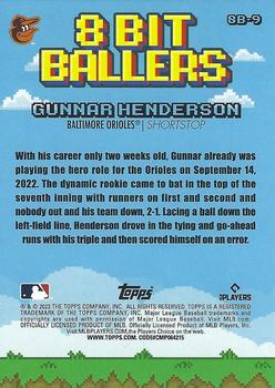 2023 Topps Big League 8 BIT BALLERS Gunnar Henderson Rookie #8B-9 Baltimore Orioles