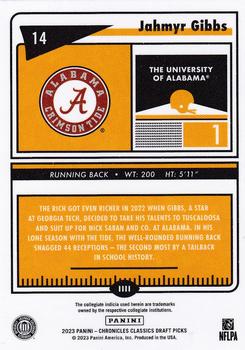 2023 Panini Chronicles Classics Draft Pick #14 Jahmyr Gibbs - Alabama Crimson Tide