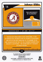 تحميل الصورة إلى عارض المعرض، 2023 Panini Chronicles Classics Draft Pick #14 Jahmyr Gibbs - Alabama Crimson Tide