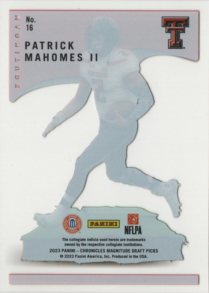 2023 Panini Chronicles Magnitude Draft Pick #16 Patrick Mahomes II - Texas Tech Red Raiders