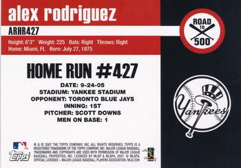 2007 Bowman Draft Picks & Prospects Alex Rodriguez: Road to 500 #ARHR427 New York Yankees