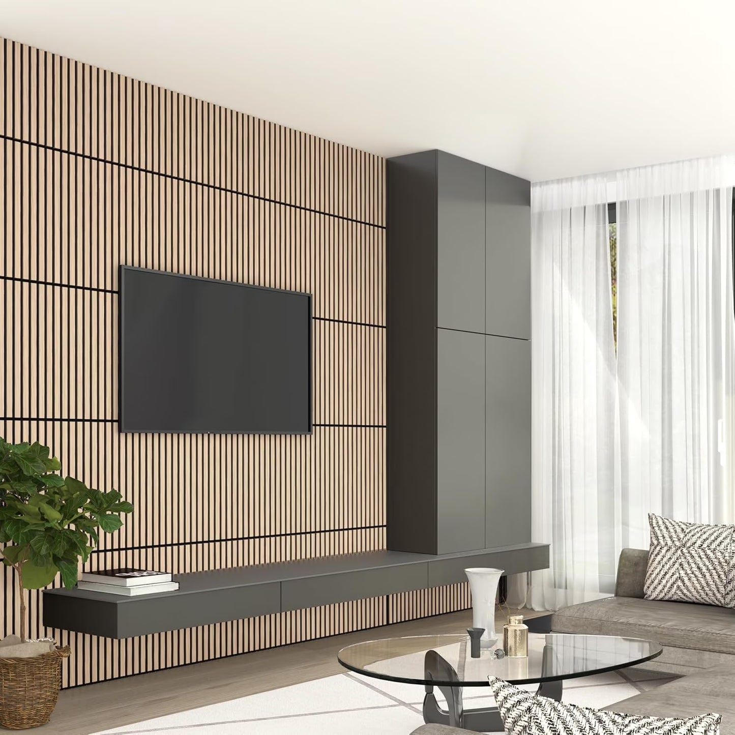 Artika Sonolok Sound-Absorbing Panel Kit, Oak and Black, 15.5 Sq Ft (4 Panels)