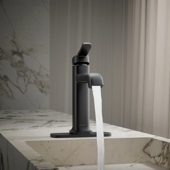 Kohler Cordate Single-Handle Bathroom Faucet, Matte Black