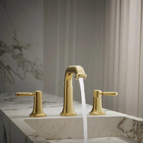Kohler Terzet Widespread Bathroom Sink Faucet Gold