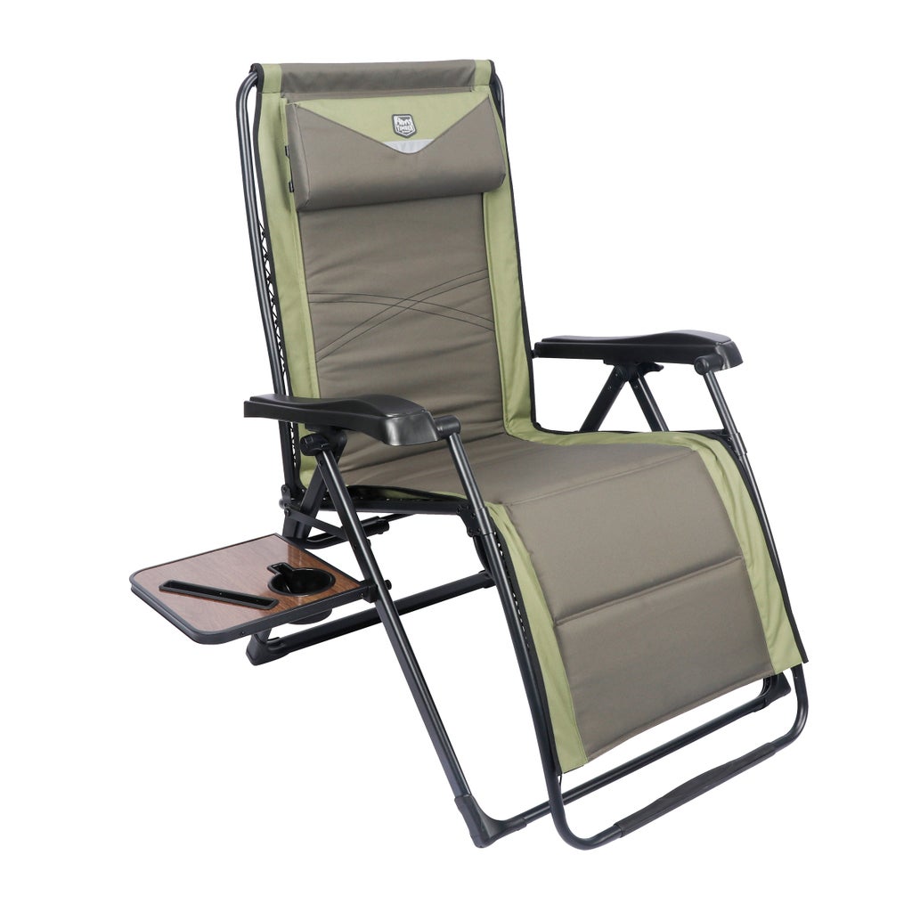 Timber Ridge Zero Gravity Lounger with Side Table and Adjustable Headrest