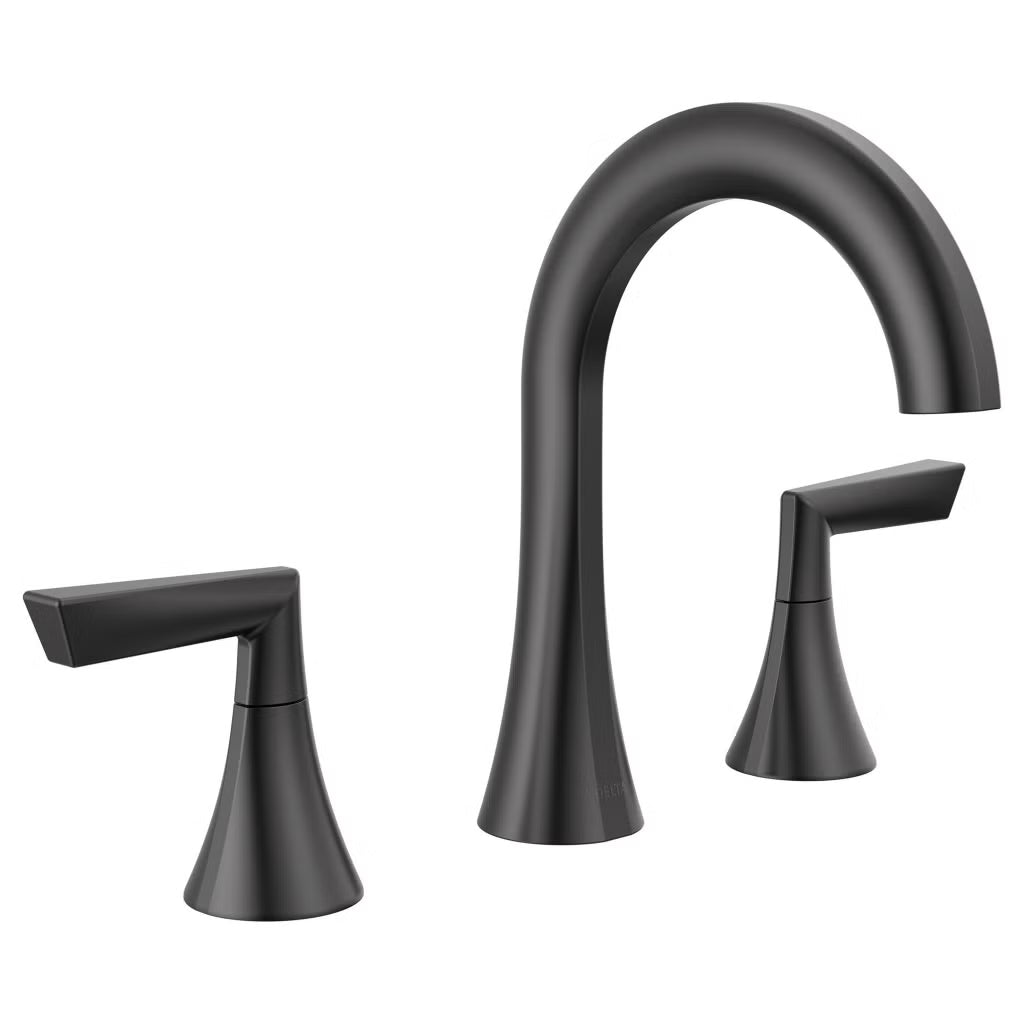 Delta Rinna Two-Handle Widespread Bathroom Faucet, Matte Black
