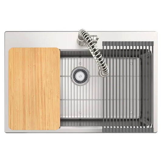 Kohler Provo 33" Dual Mount Single-bowl Workstation Kitchen Sink Kit - Open Box