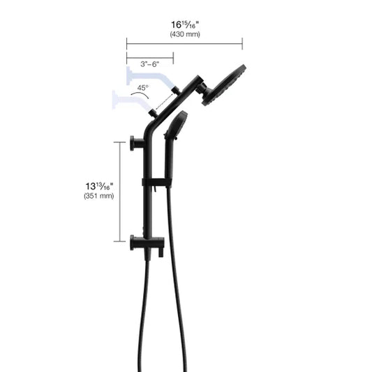 Kohler HydroRail 3-in-1 Multifunction Showerhead and Column Kit Black