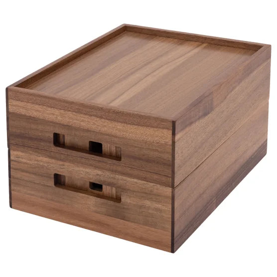 Seville Classics Acacia Storage Bin Set, 5-piece