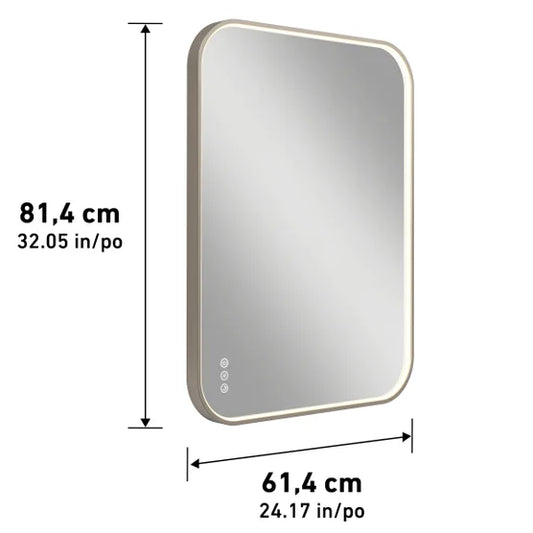 Artika Royce 32” x 24” LED Wall Mirror with Defogger Brushed Nickel