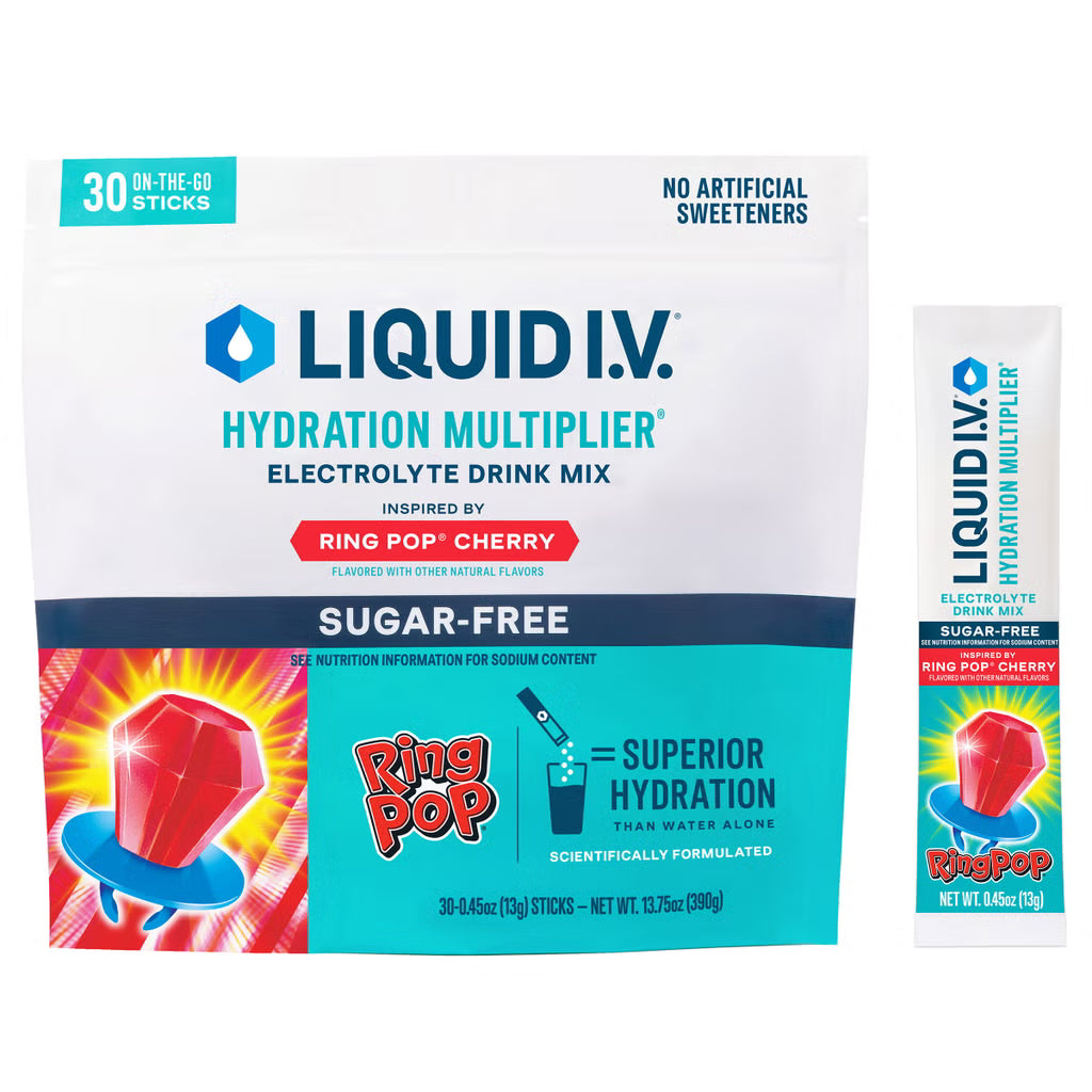 Liquid I.V. Sugar-Free Drink Mix, Ring Pop, 30 Individual Serving Stick Packs