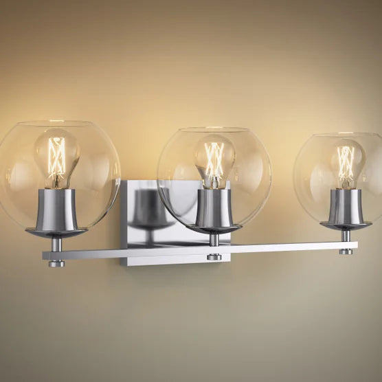 Kohler Orime Three-light Globe Glass Shade Wall Sconce - Chrome
