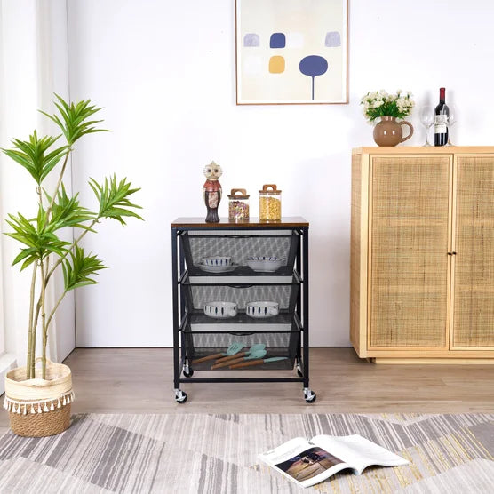 Edifice 3-tier Mesh Basket Cart - Open Box