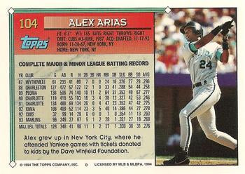 1994 Topps Alex Arias # 104 Florida Marlins