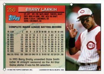 1994 Topps Barry Larkin # 250 Cincinnati Reds