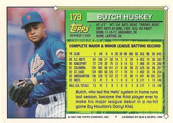 1994 Topps Butch Huskey FS, RC # 179 New York Mets