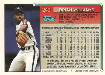 1994 Topps Brian Williams # 249 Houston Astros