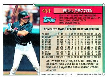 1994 Topps Bill Pecota # 414 Atlanta Braves