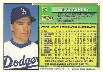 1994 Topps Billy Ashley FS # 53 Los Angeles Dodgers