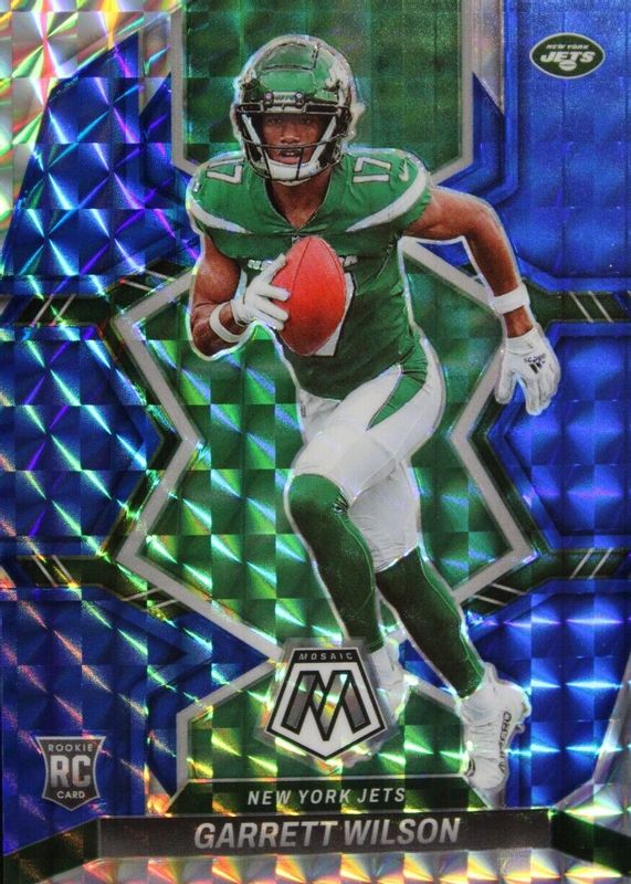 2022 Panini Mosaic Garrett Wilson Blue Mosaic #'d 44/99 Rookie Rc #311