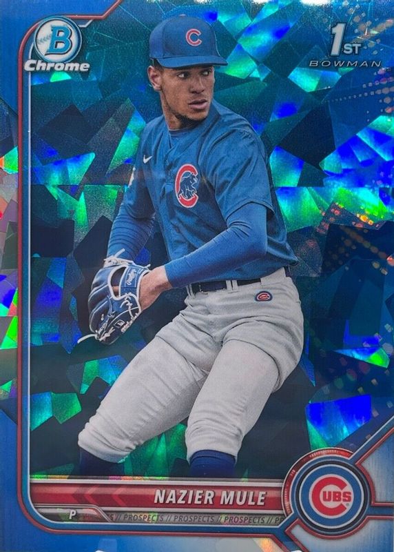 2022 Bowman Draft Chrome Sapphire Nazier Mule #BDC-77 Chicago Cubs