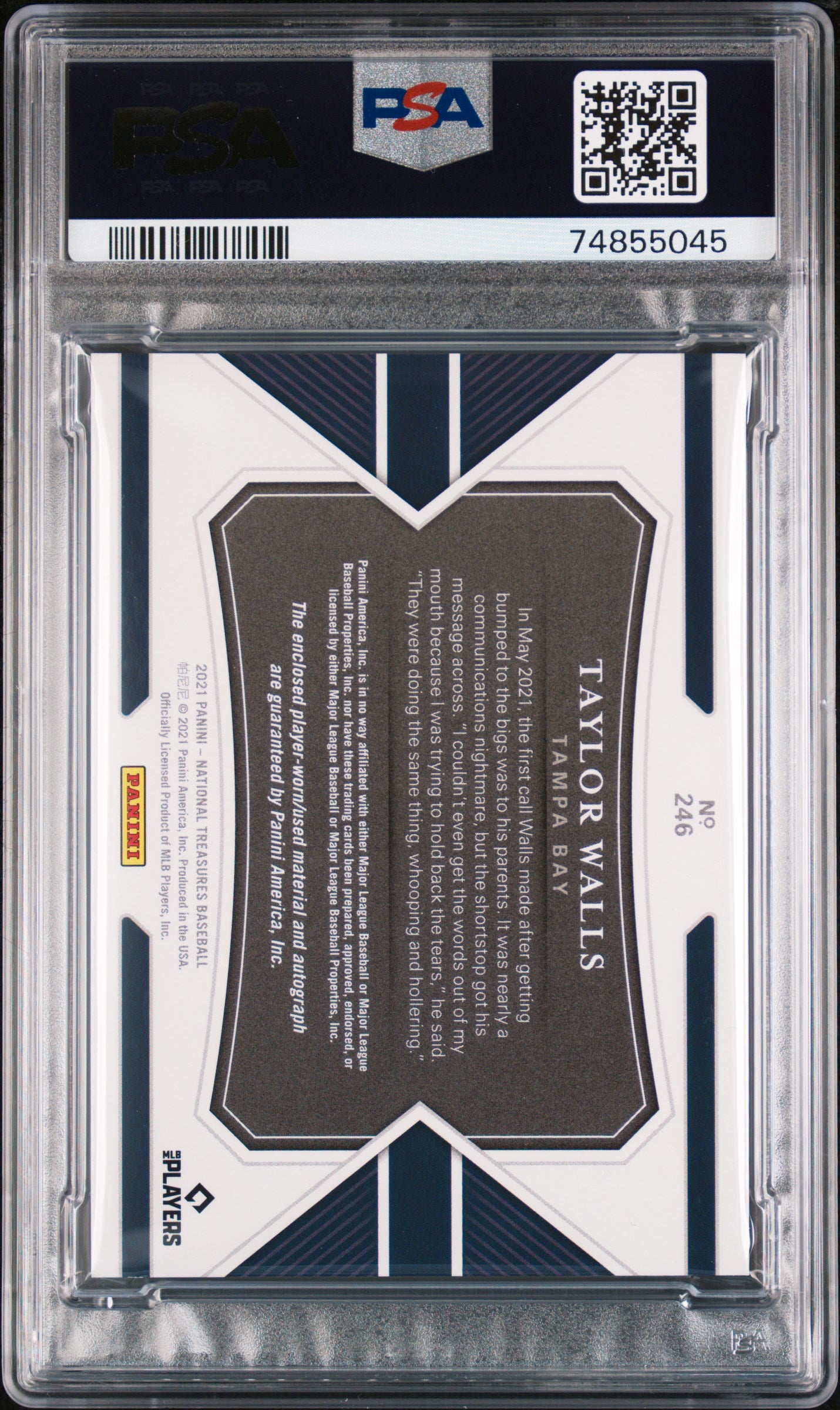 2021 Panini National Treasures Gold /49 Taylor Walls #246 Rookie Auto RC PSA Mint 9 POP 1