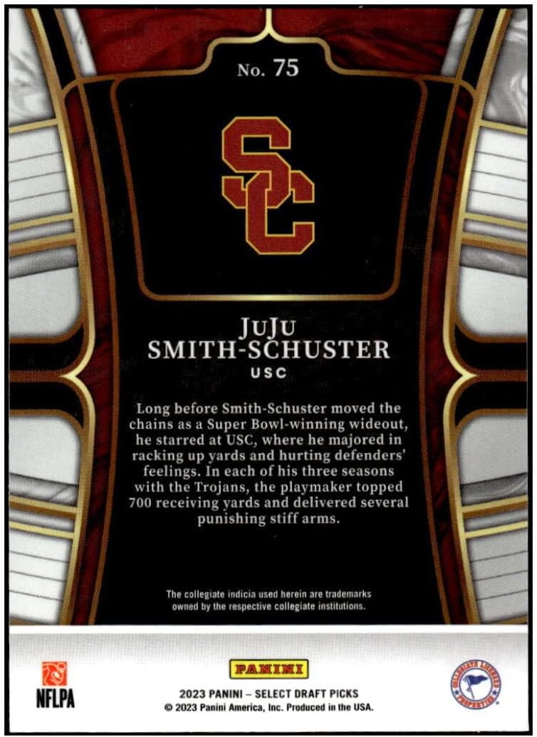 2023 Panini Select Draft Pick JuJu Smith-Schuster #75 Pittsburgh Steelers