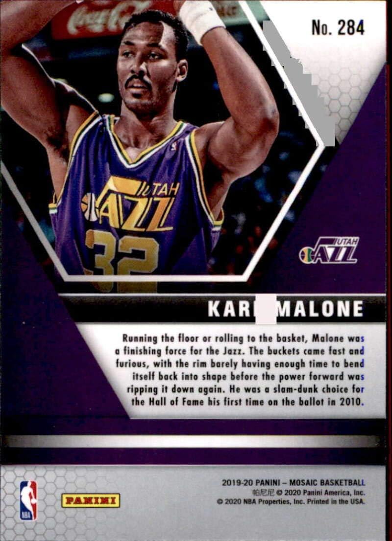 2019-20 Panini Mosaic Hall of Fame Karl Malone #284 Utah Jazz