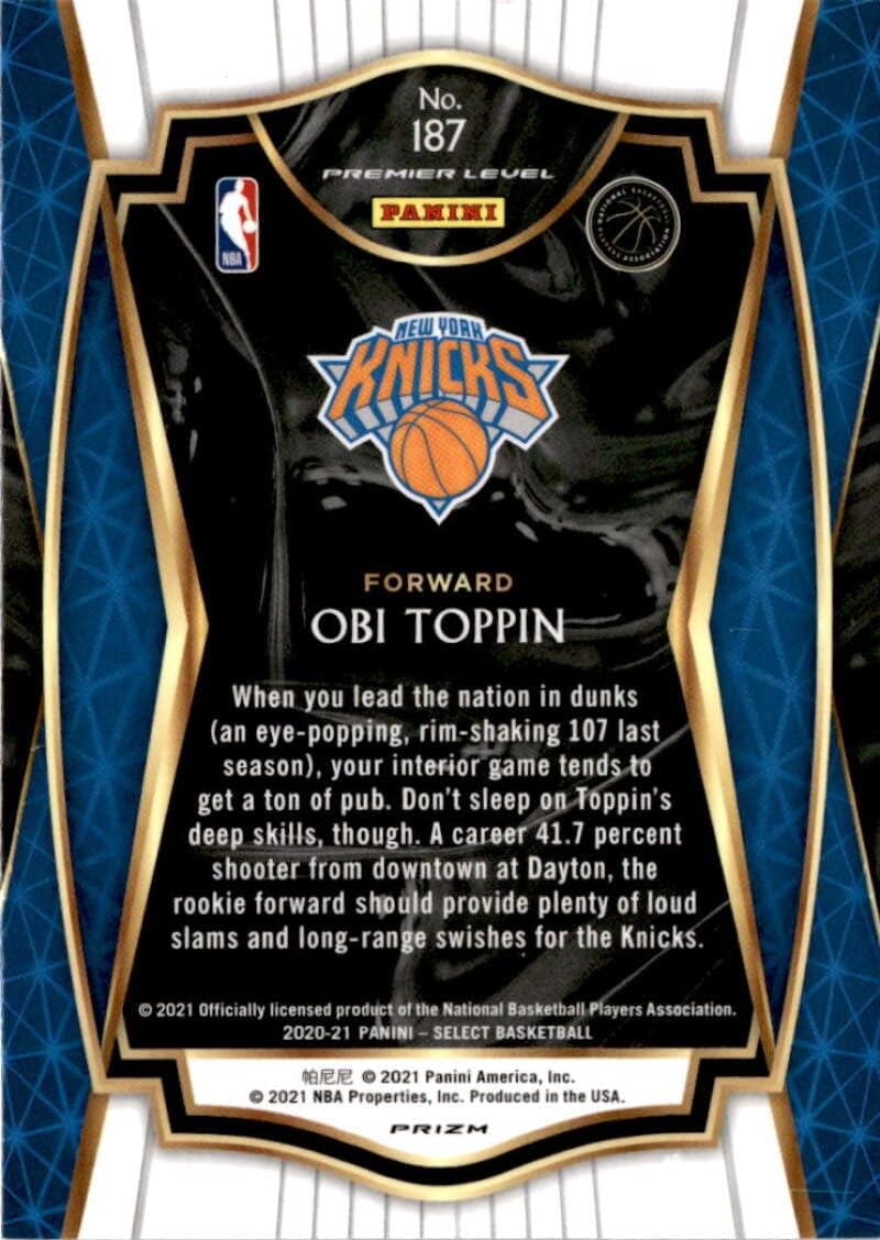 2020-21 Select Obi Toppin Blue Premier Rookie SP RC #187 New York Knicks Dayton Flyers