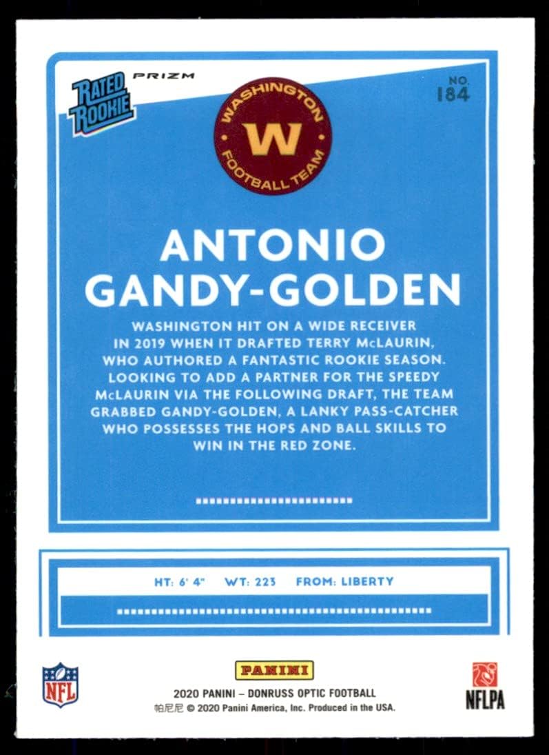 2020 Panini Donruss Optic Blue Rated Rookie Antonio Gandy Golden RC #184 Washington Commanders