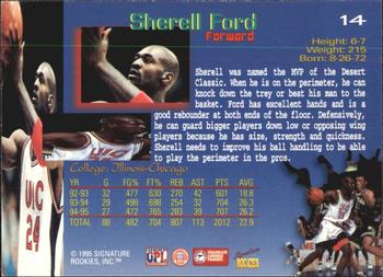 1995 Signature Rookies Sherell Ford Draft Day Autograph #14 Auto #'dUIC