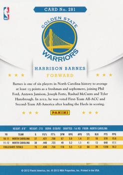 2012-13 HARRISON BARNES NBA HOOPS GOLDEN STATE WARRIORS RC #281