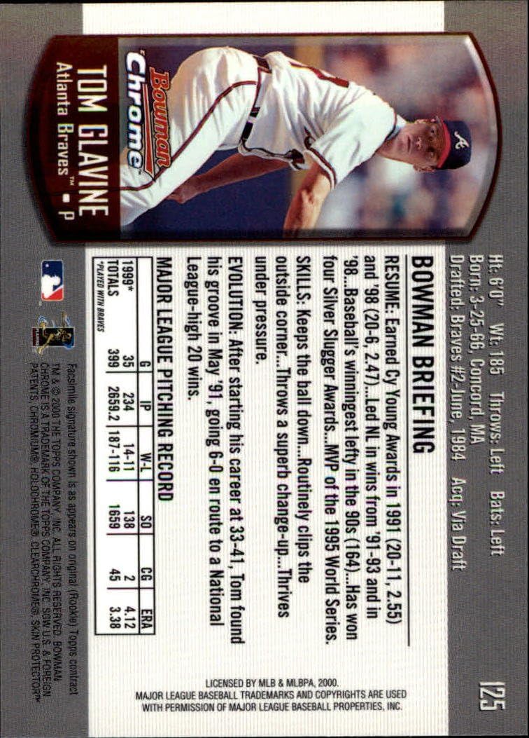 2000 Bowman Chrome Tom Glavine #125