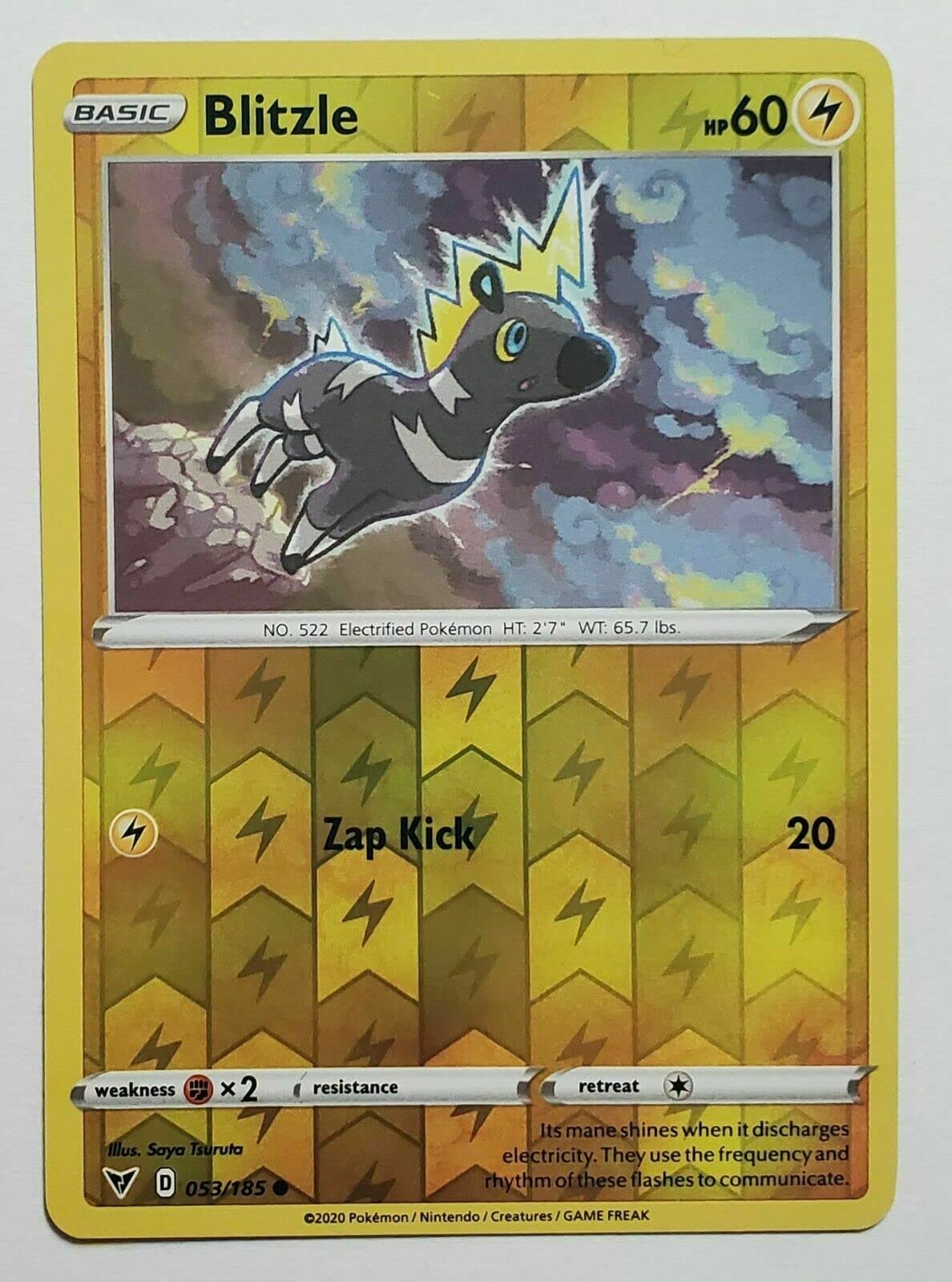 Sword and Shield Vivid Voltage Reverse Holo 053 Blitzle